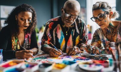 artists competing in body painting show