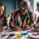 artists competing in body painting show