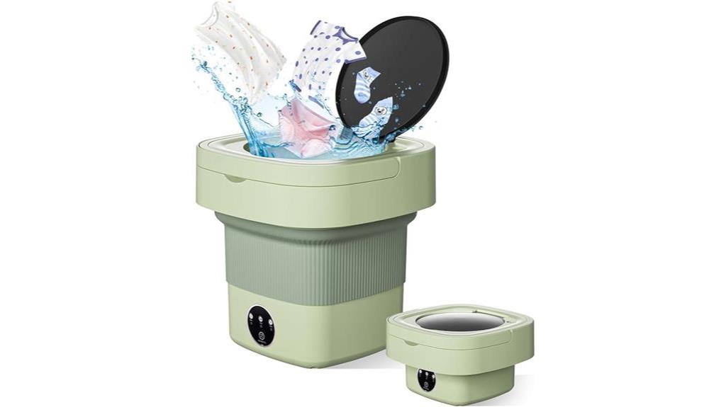 compact green washing machine