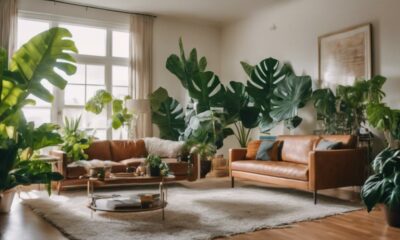 indoor oasis with oversized plants