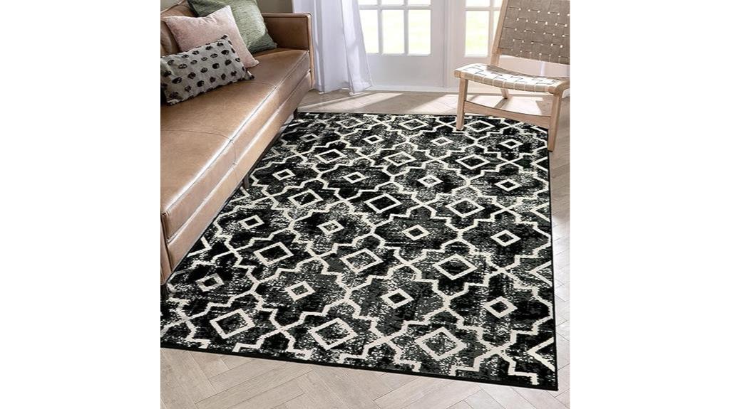 stylish moroccan black rug