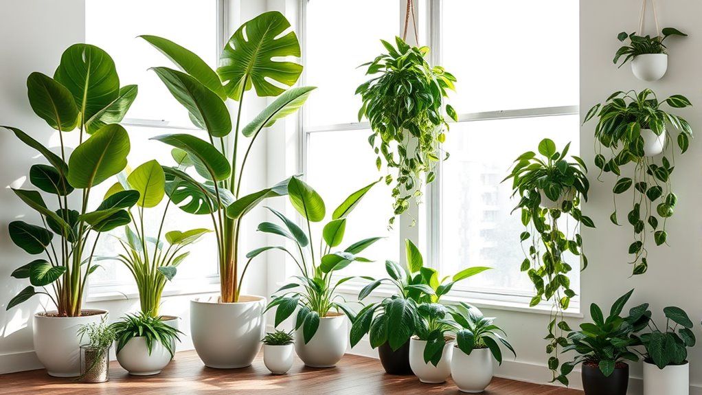 stylish indoor plant arrangement