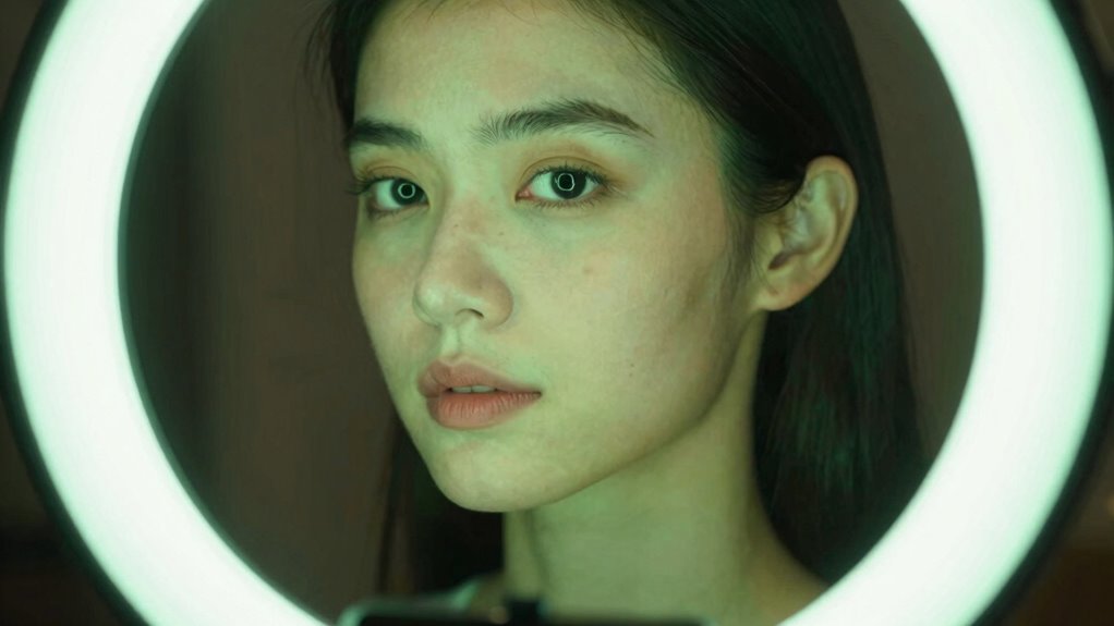 green hue caused by light