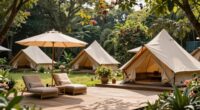 luxury camping versus relaxing outdoor furniture