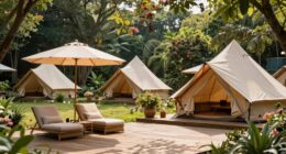 luxury camping versus relaxing outdoor furniture