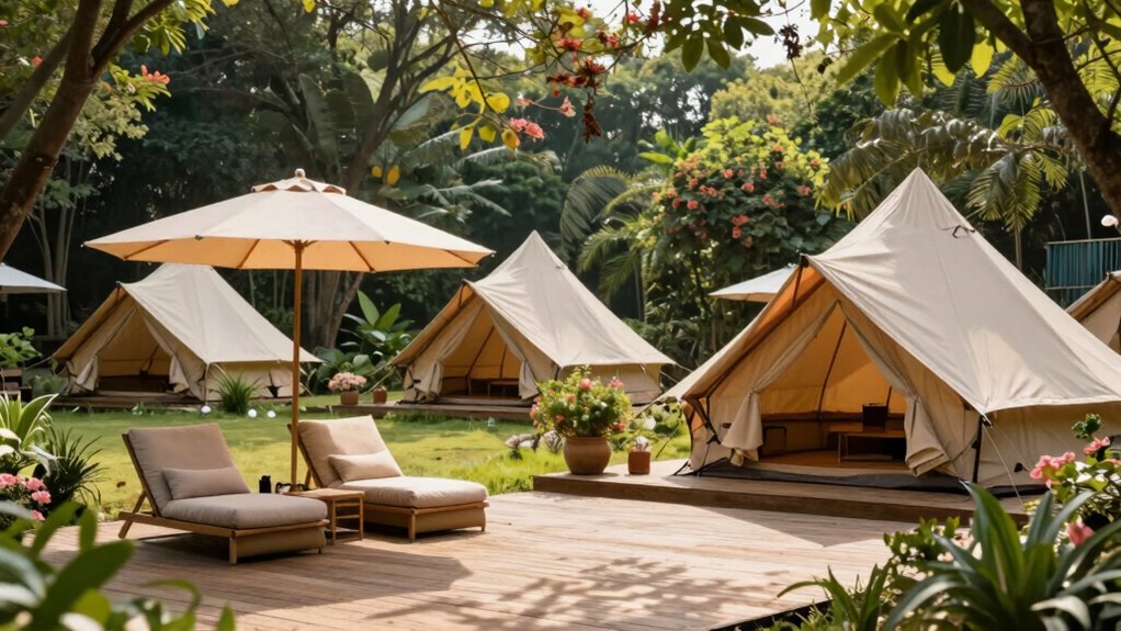 luxury camping versus relaxing outdoor furniture