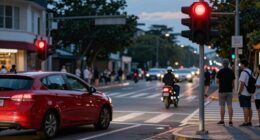 misjudging light change timing