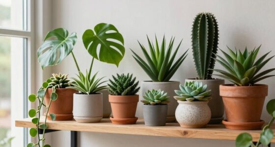 organized shelf plant display