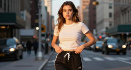 Laura Harrier And The Wardrobe.NYC Founders Agree: Wear *These* H&M Track Pants On Your Next Flight