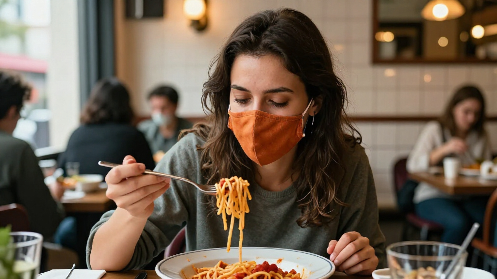 I Wore This New Grippy Face Mask Out To Eat Pasta And It Didn't Budge Once